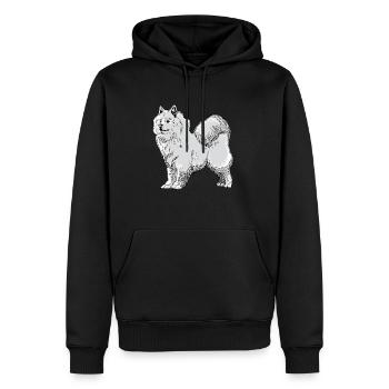 Cadeau Samoyède pour chien de traîneau Samoyède - Sweat à capuche Premium bio Homme - noir - Devant - Nico (187cm)