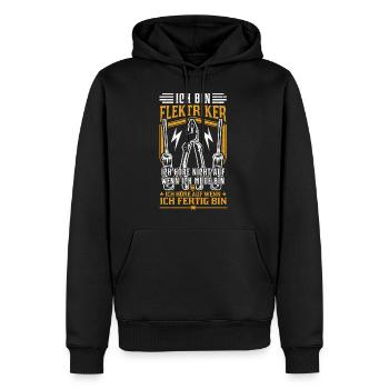 Elektriker Spruch Elektrotechnik Elektroniker - Männer Premium Bio Hoodie - Schwarz - Vorne - Nico (187cm)