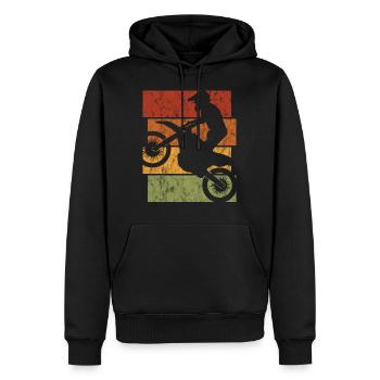 Motocross Retro Motorrad Motorcross Stunt Enduro - Männer Premium Bio Hoodie - Schwarz - Vorne - Nico (187cm)
