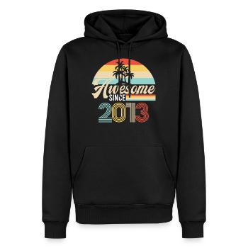 Vintage Awesome Since2013 anniversaire rétro Seashel - Sweat à capuche Premium bio Homme - noir - Devant - Nico (187cm)