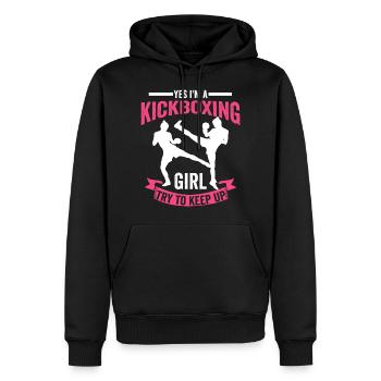 Kickboxen Mädchen Geschenk - Männer Premium Bio Hoodie - Schwarz - Vorne - Nico (187cm)