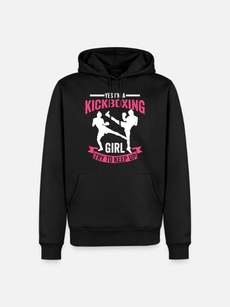 Kickboxen Mädchen Geschenk - Männer Premium Bio Hoodie - Schwarz