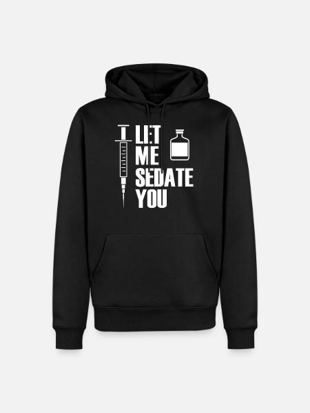 Witziger Spruch Sanitäter Rettungsdienst - Männer Premium Bio Hoodie - Schwarz