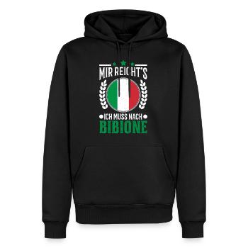 Mir reichts Ich muss nach Bibione Urlaub Geschenk - Männer Premium Bio Hoodie - Schwarz - Vorne - Nico (187cm)