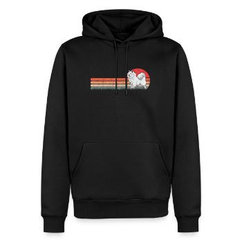 Samoyède chien de traîneau vintage Samoyède - Sweat à capuche Premium bio Homme - noir - Devant - Nico (187cm)