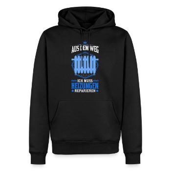 Aus dem Weg Ich muss Heizungen reparieren - Männer Premium Bio Hoodie - Schwarz - Vorne - Nico (187cm)
