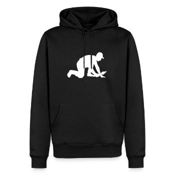 Cadeau de pavé mosaïque carreleur - Sweat à capuche Premium bio Homme - noir - Devant - Nico (187cm)
