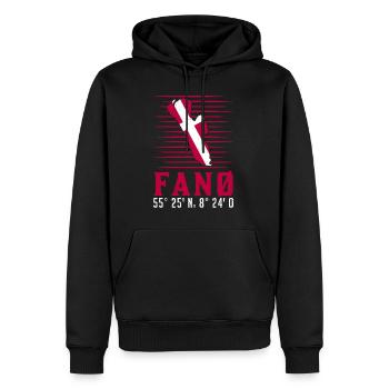 Fanö coordonnées Fanø vacances Danemark Idée cadeau - Sweat à capuche Premium bio Homme - noir - Devant - Nico (187cm)