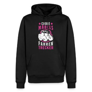 Coole Mädels fahren Trecker Traktor Mädchen - Männer Premium Bio Hoodie - Schwarz - Vorne - Nico (187cm)