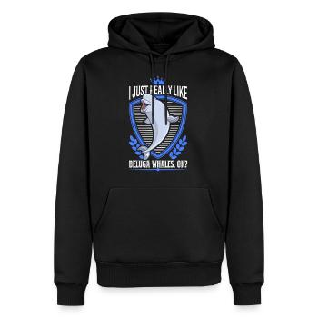 I just really like Beluga Whales Belugawal - Männer Premium Bio Hoodie - Schwarz - Vorne - Nico (187cm)