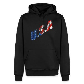 usa - Männer Premium Bio Hoodie - Schwarz - Vorne - Nico (187cm)