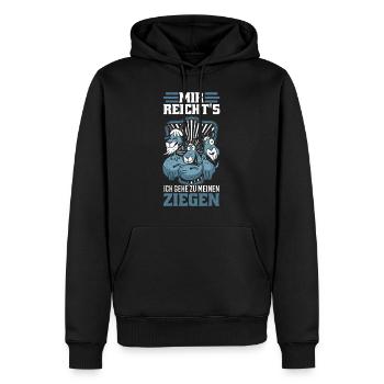 Mir reicht's Ich gehe zu meinen Ziegen Ziege - Männer Premium Bio Hoodie - Schwarz - Vorne - Nico (187cm)