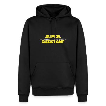 Super assistant le meilleur de la galaxie - Sweat à capuche Premium bio Homme - noir - Devant - Nico (187cm)