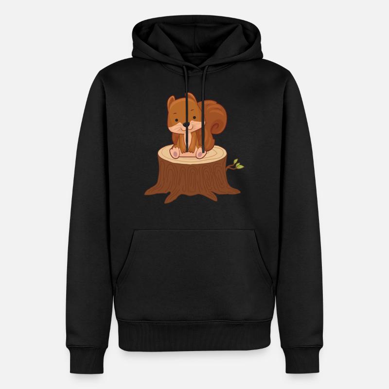 Eichhörnchen - Männer Premium Bio Hoodie - Schwarz