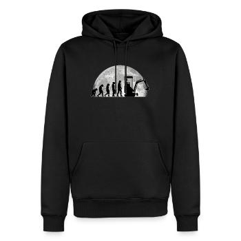 Baggerführer Bagger Evolution Mond Baggerfahrer - Männer Premium Bio Hoodie - Schwarz - Vorne - Nico (187cm)
