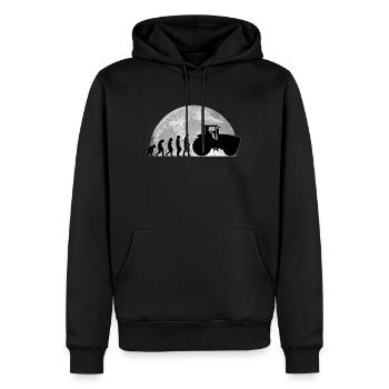 Tracteurs Evolution Lune Tracteur agriculteur - Sweat à capuche Premium bio Homme - noir - Devant - Nico (187cm)