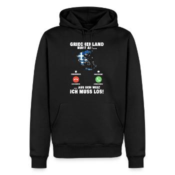 Griechenland Telefon Rhodos Urlaub Kreta Reise - Männer Premium Bio Hoodie - Schwarz - Vorne - Nico (187cm)