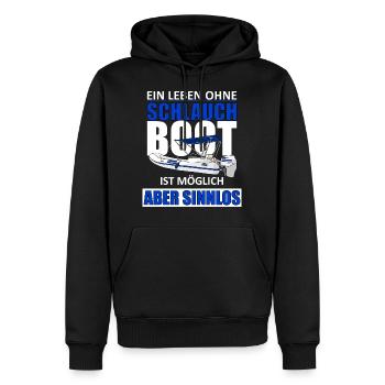Ein leben Ohne Boot Schlauchboot - Männer Premium Bio Hoodie - Schwarz - Vorne - Nico (187cm)