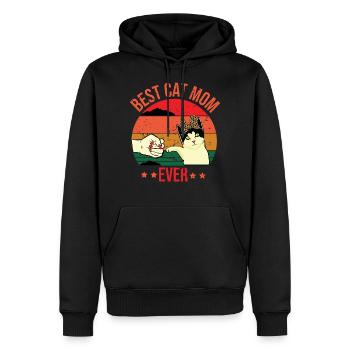Best cat mom ever design for a loving care mom - Men’s Premium Organic Hoodie - black - Front - Nico (187cm)
