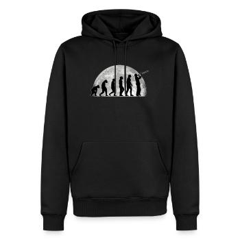 Posaunist Evolution Mond Posaune Posaunenspieler - Männer Premium Bio Hoodie - Schwarz - Vorne - Nico (187cm)