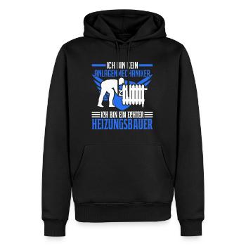 Heizungsbauer Heizungsbau Anlagenmechaniker - Männer Premium Bio Hoodie - Schwarz - Vorne - Nico (187cm)