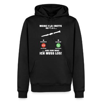 Meine Klarinette ruft an Musiker Klarinettist - Männer Premium Bio Hoodie - Schwarz - Vorne - Nico (187cm)