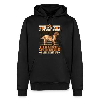 Hannoverscher Schweißhund Besitzer Schweisshund - Männer Premium Bio Hoodie - Schwarz - Vorne - Nico (187cm)