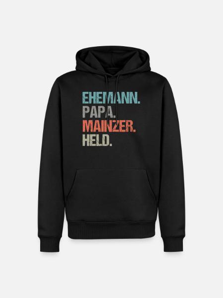 Ehemann Papa Held Mainzer - Männer Premium Bio Hoodie - Schwarz