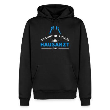 so sieht ein richtig toller Hausarzt aus - Männer Premium Bio Hoodie - Schwarz - Vorne - Nico (187cm)