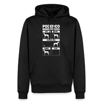 Podenco Hundetricks Windhund Ibizan Hound - Männer Premium Bio Hoodie - Schwarz - Vorne - Nico (187cm)