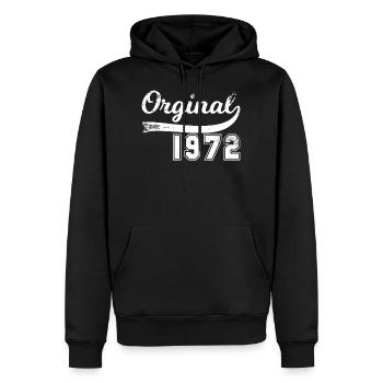 Vintage Original Since 1972 Birthday Retro - Men’s Premium Organic Hoodie - black - Front - Nico (187cm)
