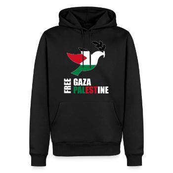Free gaza Palestine - Men’s Premium Organic Hoodie - black - Front - Nico (187cm)