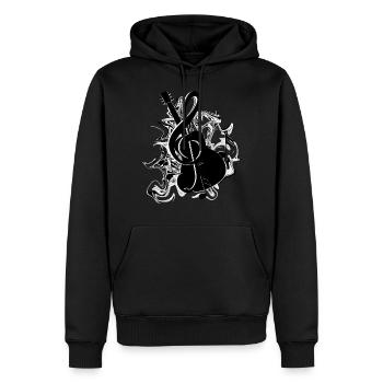 Gitarre - Männer Premium Bio Hoodie - Schwarz - Vorne - Nico (187cm)