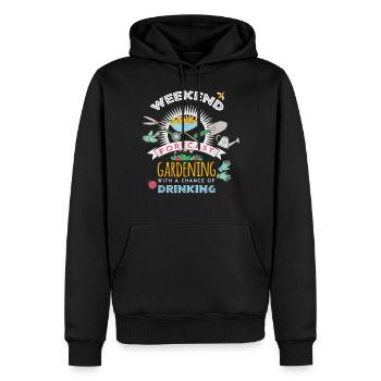 Jardin jardin jardinier Jardinage - Sweat à capuche Premium bio Homme - noir - Devant - Nico (187cm)
