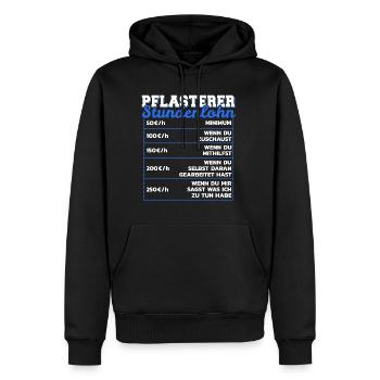 Pflasterer Stundenlohn Steinsetzer Lohn Geschenk - Männer Premium Bio Hoodie - Schwarz - Vorne - Nico (187cm)