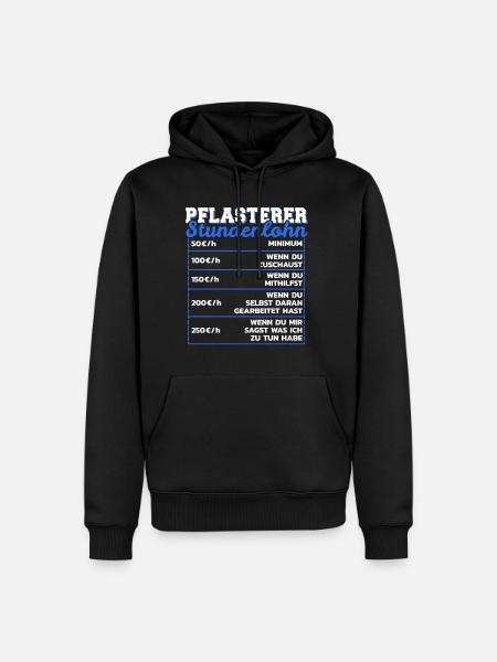 Pflasterer Stundenlohn Steinsetzer Lohn Geschenk - Männer Premium Bio Hoodie - Schwarz