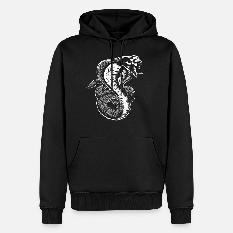 Kobra - Männer Premium Bio Hoodie - Schwarz
