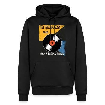 Vinyl Schallplatte Plattenspieler Geschenk - Männer Premium Bio Hoodie - Schwarz - Vorne - Nico (187cm)