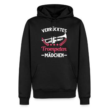 Verrücktes Trompeten Mädchen Trompetistin Mädel - Männer Premium Bio Hoodie - Schwarz - Vorne - Nico (187cm)