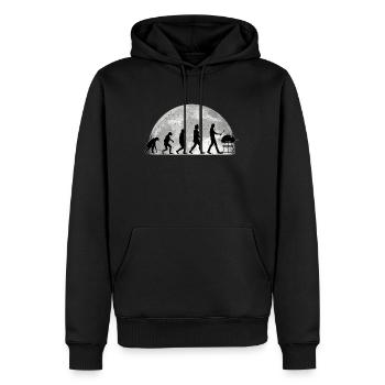 Grilling Evolution Moon Grillé de saucisses - Sweat à capuche Premium bio Homme - noir - Devant - Nico (187cm)