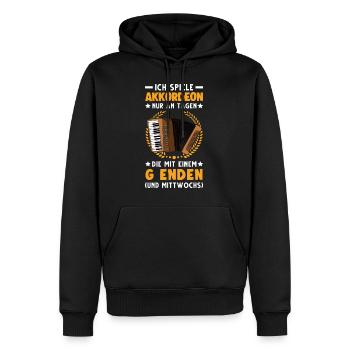Akkordeon Spruch Ziehharmonika Akkordeonist - Männer Premium Bio Hoodie - Schwarz - Vorne - Nico (187cm)