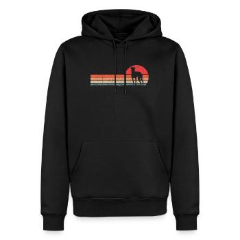 Whippet Retro Greyhound Vintage Sighthound - Men’s Premium Organic Hoodie - black - Front - Nico (187cm)