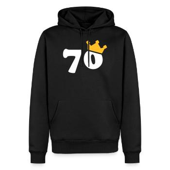 70 Krone 70 Geburtstag 70 Jahre - Männer Premium Bio Hoodie - Schwarz - Vorne - Nico (187cm)