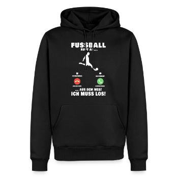 Fußball ruft an Fußballer Fußballspieler - Männer Premium Bio Hoodie - Schwarz - Vorne - Nico (187cm)