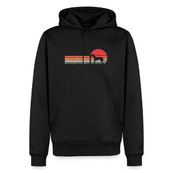 Podenco Retro Ibizan Hound Lévrier Vintage - Sweat à capuche Premium bio Homme - noir - Devant - Nico (187cm)