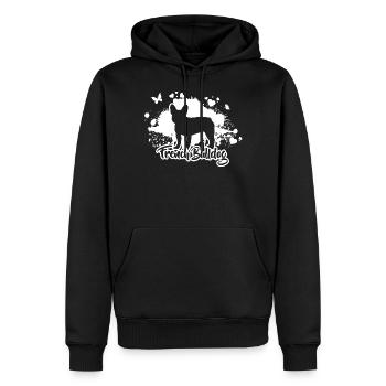 FRENCH BULLDOG Chiens Mama Chien Wilsigns - Sweat à capuche Premium bio Homme - noir - Devant - Nico (187cm)
