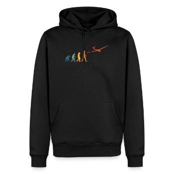 Glider Evolution Retro Pilot - Men’s Premium Organic Hoodie - black - Front - Nico (187cm)