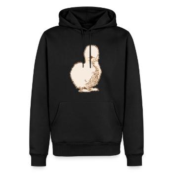 Silk Chicken Silkie - Men’s Premium Organic Hoodie - black - Front - Nico (187cm)