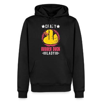 Dame de canard en caoutchouc fou - Sweat à capuche Premium bio Homme - noir - Devant - Nico (187cm)