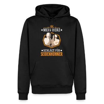 Seidenhuhn Herz Seidenhühner Silkie Huhn - Männer Premium Bio Hoodie - Schwarz - Vorne - Nico (187cm)
